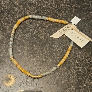 NWT Macrae Gold, Blue & Yellow Beaded Necklace